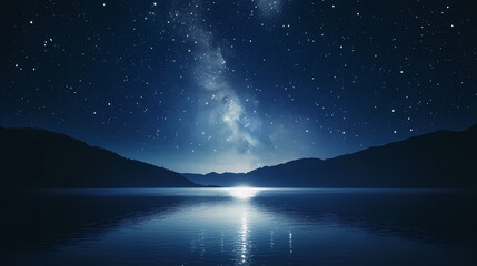 Wall Mural - Natural spectacle, countless stars create a breathtaking celestial display against the deep blue night sky. Celestial. Illustration