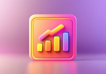 Poster - Modern and Vibrant Growth Chart Icon with Colorful Design Elements Representing Business Success and Data Analysis in a Digital Environment