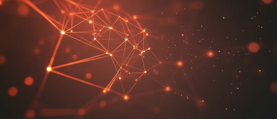 Poster - Abstract digital network illustration with interconnected nodes and glowing effects.