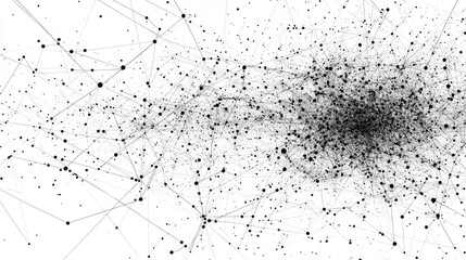 Poster - Abstract Black and White Network of Dots and Lines in Motion