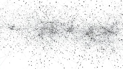 Poster - Abstract Black and White Background with Dots and Lines on White Space