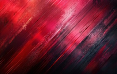 Poster - Abstract Red and Black Diagonal Brushstrokes Artwork