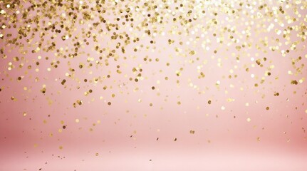 Wall Mural - golden pink pastel tones with metallic glittering particles