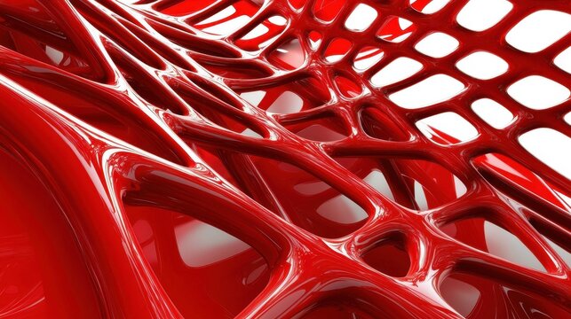 Abstract Red Organic Structure Design