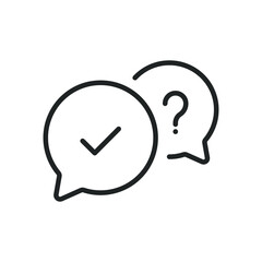 Q and A thin line icons. Editable stroke and Perfect pixel on transparent background