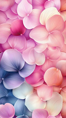 Poster - A stunning array of flower petals in various hues creates a beautiful pattern, showcasing the delicate details and colors of nature