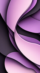 Fototapete - Curved shapes in various shades of purple blend seamlessly, creating an abstract composition with depth and elegance