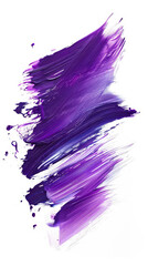 Fototapete - Bold strokes of purple paint mingle together, showcasing a blend of hues on a clean white background, perfect for artistic inspiration