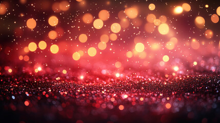 Fototapete - Colorful bokeh lights create a mesmerizing effect on a shimmering surface, enhancing the atmosphere of a festive evening