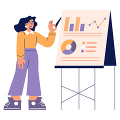 Poster - Businesswoman. Flat Vector Illustration