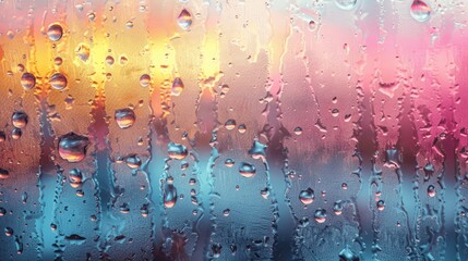 Aufkleber - Pastel Pink Peach Gradient Background with Watercolor Texture and Frosted Glass Effect