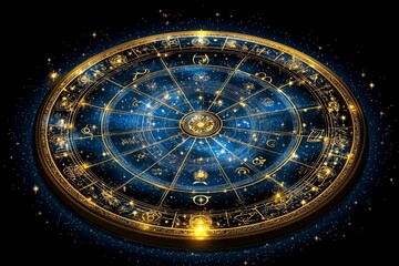 Poster - A pixel art depiction of an astrology chart, with vibrant zodiac symbols and twinkling stars in a retro gaming aesthetic