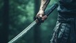 © Ariep - Samurai Holding a Katana in a Forest