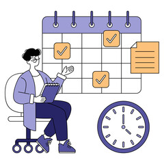 Poster - Businessman. Flat Vector Illustration