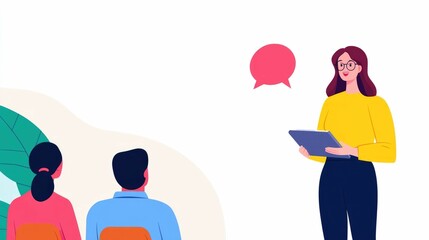 Poster - Friendly and Approachable Leader Engaging with Their Diverse Team During Collaborative Business Meeting or Training Session Fostering Positive Work Culture and Motivation