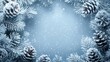 © MMerellinn - Frosty celebration: Happy 2025 New Year with snowy Christmas wreath adorned with frosty pine cones, winter elements, essence of a festive season filled with warmth, holiday cheer.