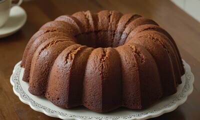 Wall Mural - chocolate muffin on a plate