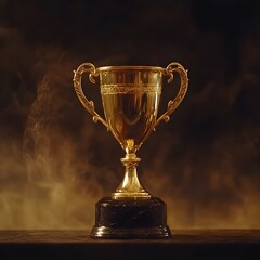 champion golden trophy for winner background success and achievement concept sport and cup award the