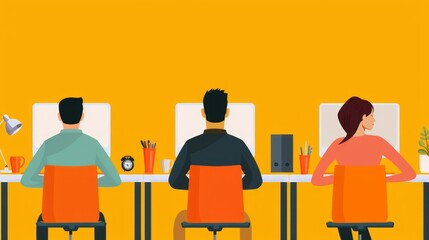 Poster - Modern Workspace with Designers at Work