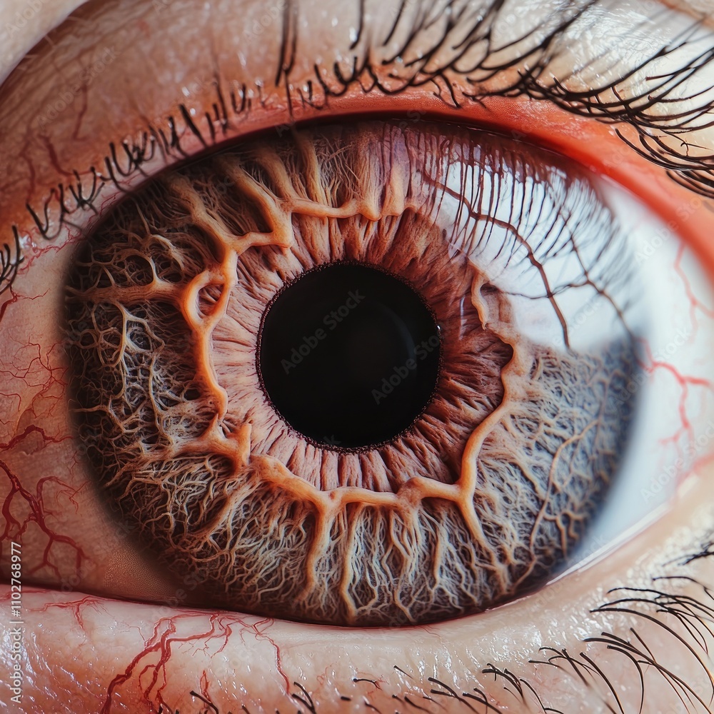 eyeball reveals the intricate veins and inner structures, resembling a eyeball reveals the intricate veins and inner structures, resembling a