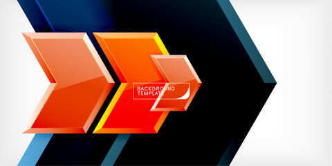 Poster - Technology dynamic arrow geometric background. Vector Illustration For Wallpaper, Banner, Background, Card, Book Illustration, landing page