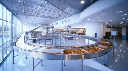 Poster - Streamlining food manufacturing industrial pretzel conveyor system factory environment technical overview for enhanced efficiency