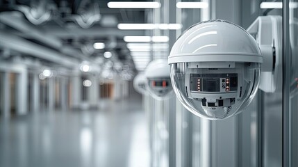 Aufkleber - Surveillance camera, security system, white isolated background