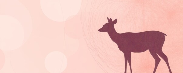 Poster - Minimalist Deer Silhouette on Soft Background
