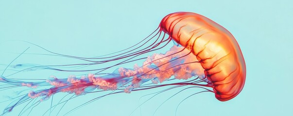 Poster - Abstract Jellyfish with Flowing Tentacles in Vibrant Colors