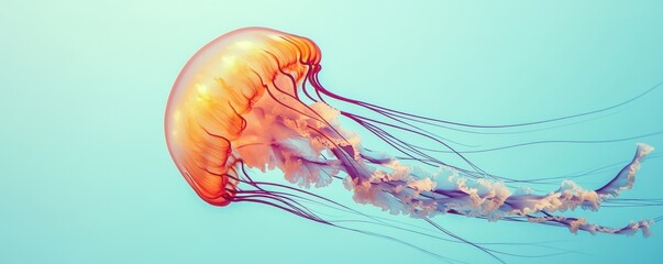 Poster - Abstract Jellyfish with Long Flowing Tentacles