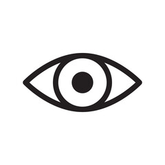 simple line icon eye view isolated on white background