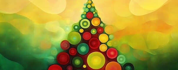 Poster - Playful Christmas Tree with Colorful Ornaments