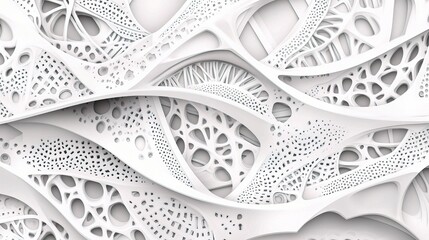 Poster - Abstract White Textured Background with Intricate Patterns and Lines