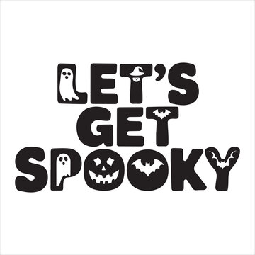 Happy Halloween Silhouette lettering calligraphy typography with bats, spiders, and pumpkins. Vector