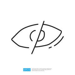 Poster - A minimalist line drawing of an eye with a horizontal line through the center, symbolizing observation or insight.