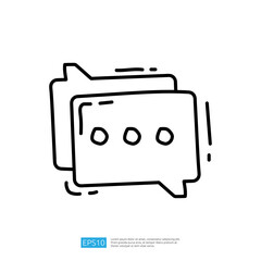 Poster - A simple line drawing of two overlapping speech bubbles, symbolizing communication or messaging.