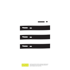Poster - The image features three horizontal black bars stacked vertically, often used as a menu icon in user interfaces for navigation.