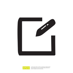 Poster - The image features a stylized icon of a square with a pencil, symbolizing writing or editing. It represents creativity and note-taking.