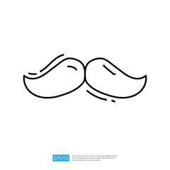 Poster - A simple, stylized illustration of a mustache, featuring smooth curves and lines, often used in graphic designs or icons related to grooming or facial hair.