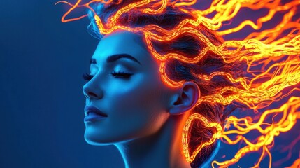Poster - Fiery Supernatural Energy Magical Fantasy Abstract Combustion Ignition Illumination