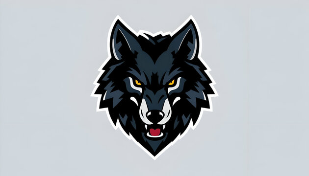Wolf Head Logo Mascot Creative Design A bold, minimalist wolf logo design with a black white background and a wolf head.
