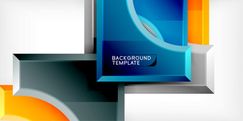 Poster - Geometric design abstract background - circles and triangles