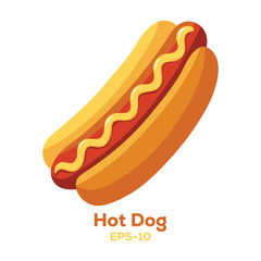 Illustration of Hot Dog Isolated on white