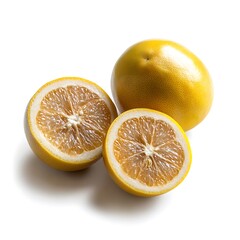 grapefruit yellow isolated on a white background, close up