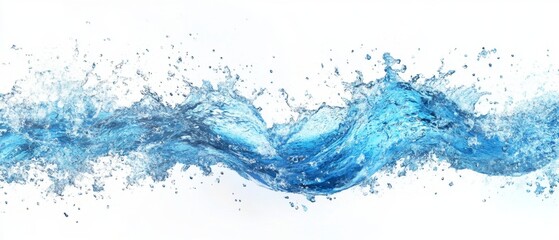 Wall Mural - Water wave isolated on white background