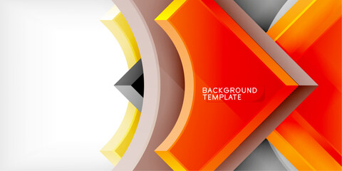 Poster - Square, arrow shapes with round elements Vector Illustration For Wallpaper, Banner, Background, Card, Book Illustration, landing page