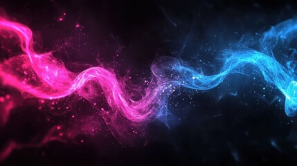 Poster - Refined Glowing Flow of Vibrant Colors Against a Dark Background in Gigapixel Quality