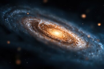 Wall Mural - a close up of a spiral galaxy with a bright yellow spot in the center