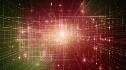 Poster - Abstract Light Burst with Lines and Stars in Vibrant Colors