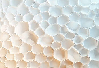 Poster - abstract paper hexagon white background abstract. embossed paper circles white background, light, an